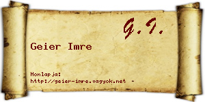 Geier Imre névjegykártya